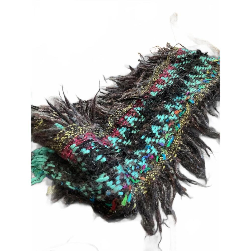 Cozy Handmade Multicolor Chunky Knit Scarf with Fringe